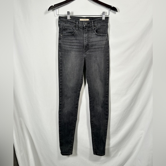 Levis Premium high rise skinny jeans stretch denim charcoal wash 27 - Picture 2 of 10